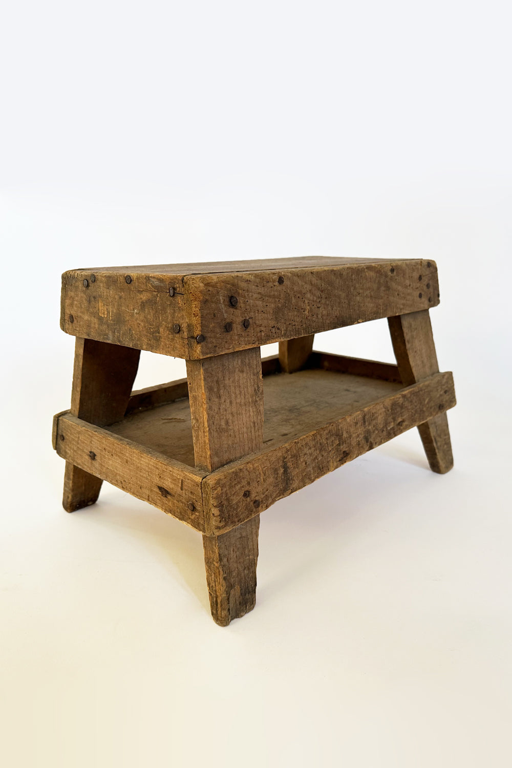 Antique Primitive Distressed Wood Milking Stool