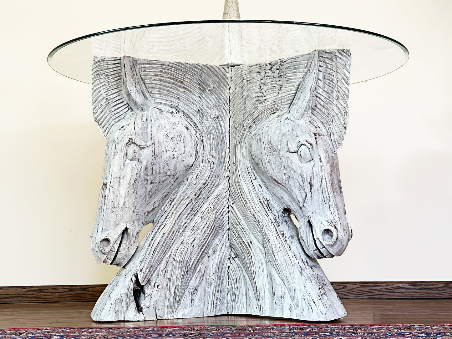 Horse Table Carved Equestrian Bistro Dining Table