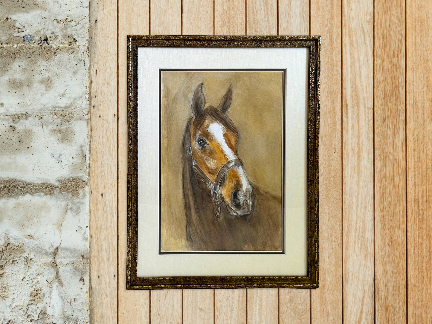 Modern Horse Art, Original 20th Century Contemporary Beige Artwork