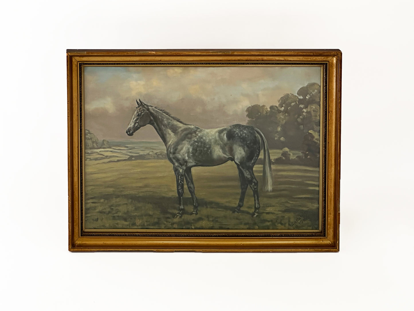 Antique Horse Painting, Original Artwork by Gilbert Acheson Cattley