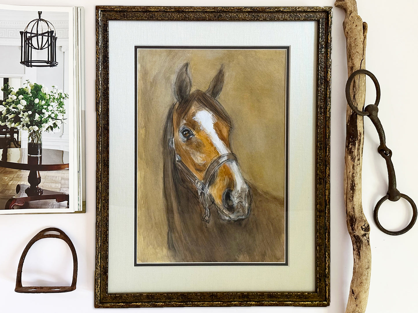 Modern Horse Art, Original 20th Century Contemporary Beige Artwork