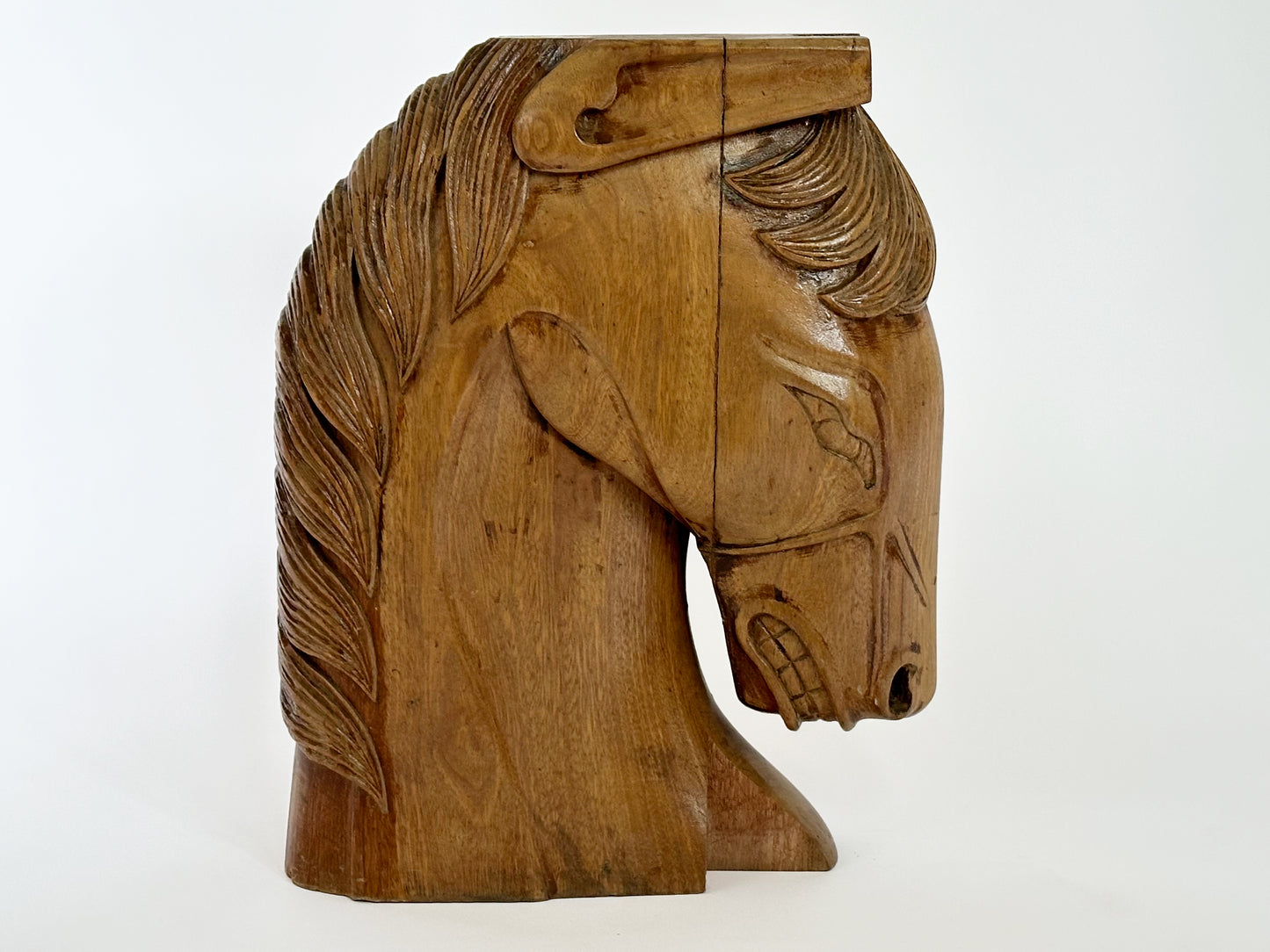 Large Carved Wood Horse Head, Architectural Salvage