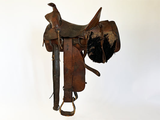 1880s S.C. Gallup Pueblo Colorado Antique Western Leather Horse Saddle