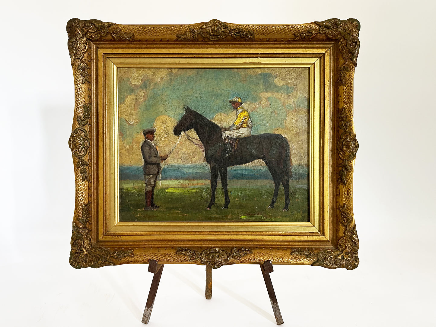 Antique Horse Painting, English Equestrian Original Art