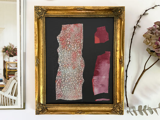 "Petals" Original Abstract Art Vintage Frame