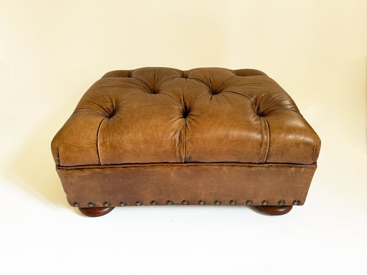 Ralph Lauren Ottoman, Vintage Leather Writer’s Ottoman