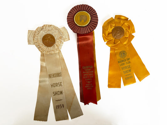 1960s Vintage Horse Show Ribbons Equestrian Decor