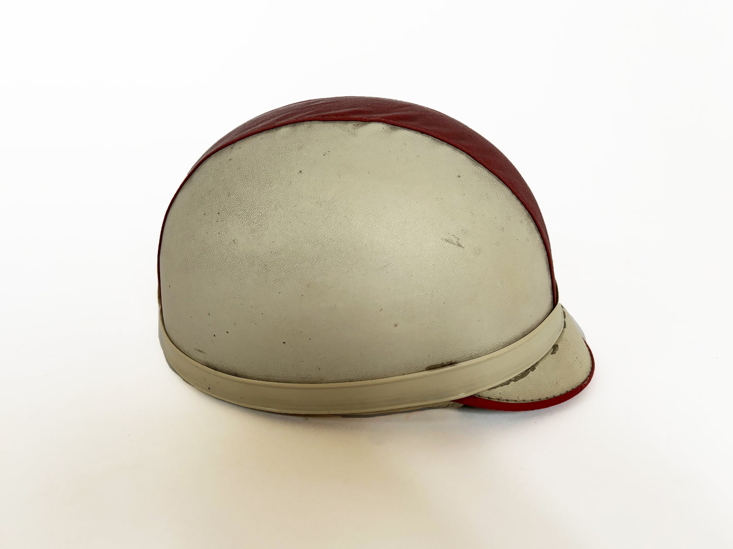 1960s Vintage Red And White Equestrian Polo Helmet