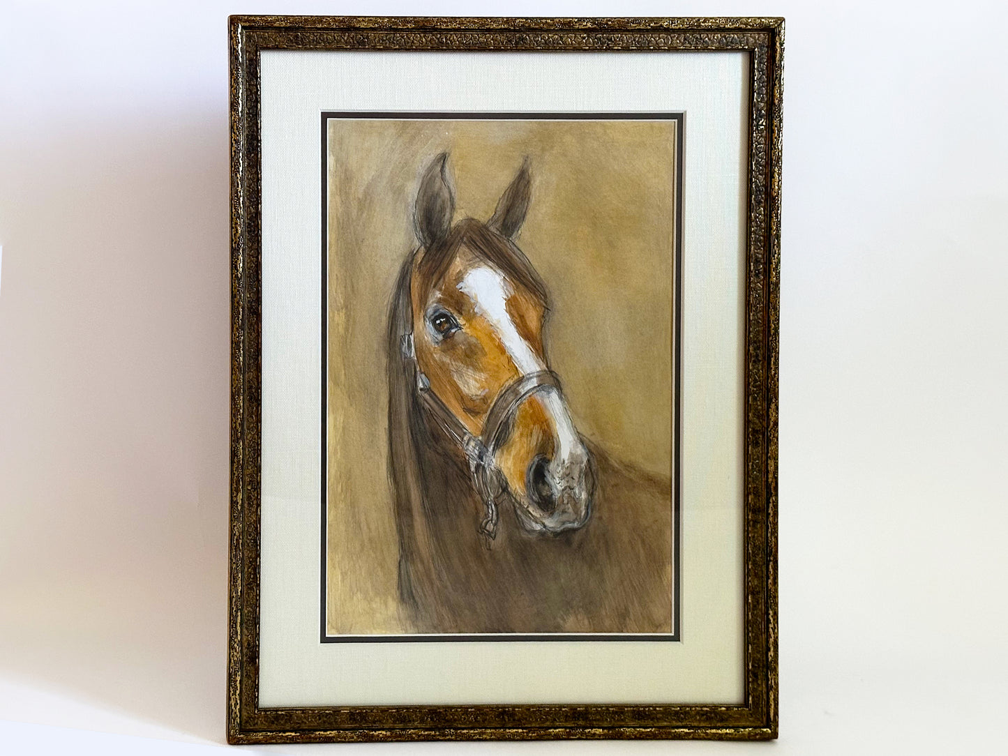 Modern Horse Art, Original 20th Century Contemporary Beige Artwork