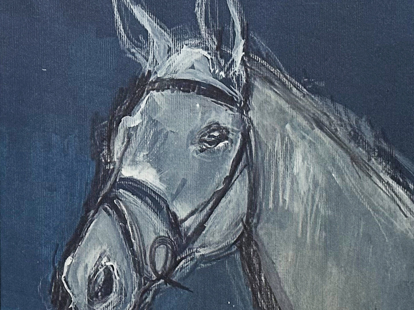 Modern Horse Art, Original 20th Century Equestrian Portrait Artwork