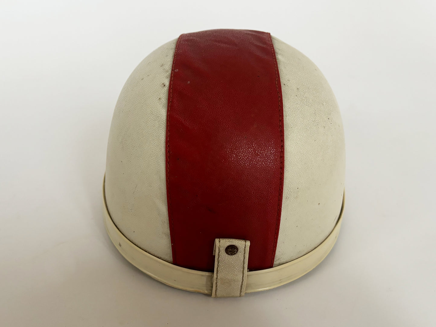 1960s Vintage Red And White Equestrian Polo Helmet