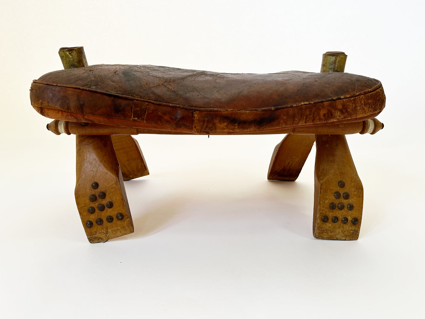 1960s Moroccan Boho Camel Saddle Stool