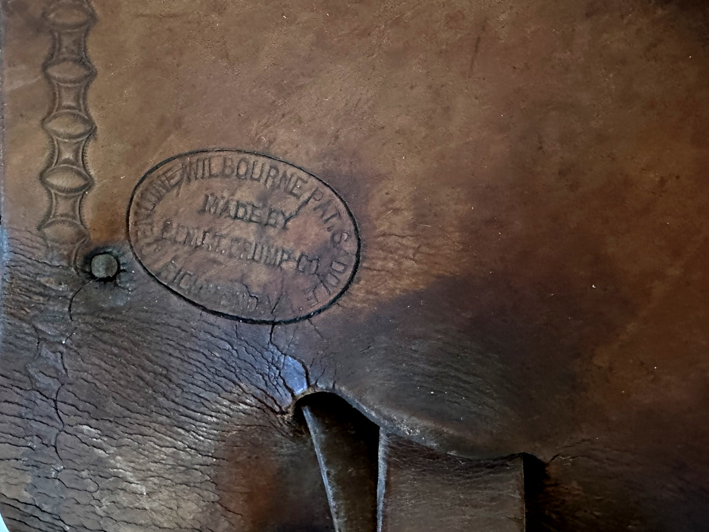 Antique Horse Saddle, 1890s B.T. Crump Wilbourne Buena Vista Plantation Style