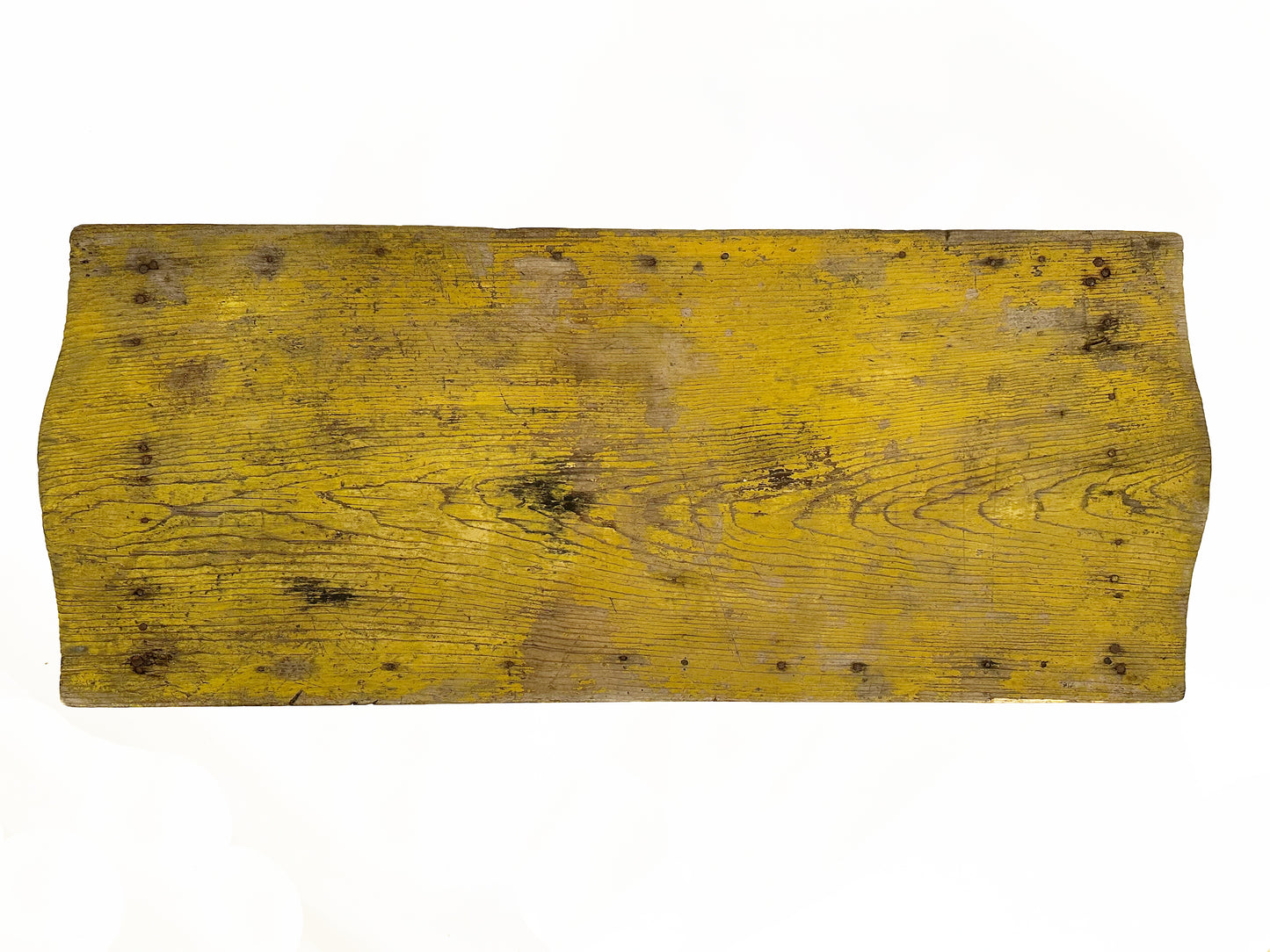 Yellow Primitive Bench, Vintage Yellow 1950s Bench