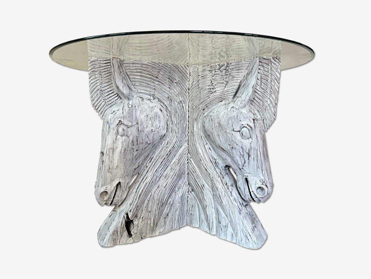 Horse Table Carved Equestrian Bistro Dining Table