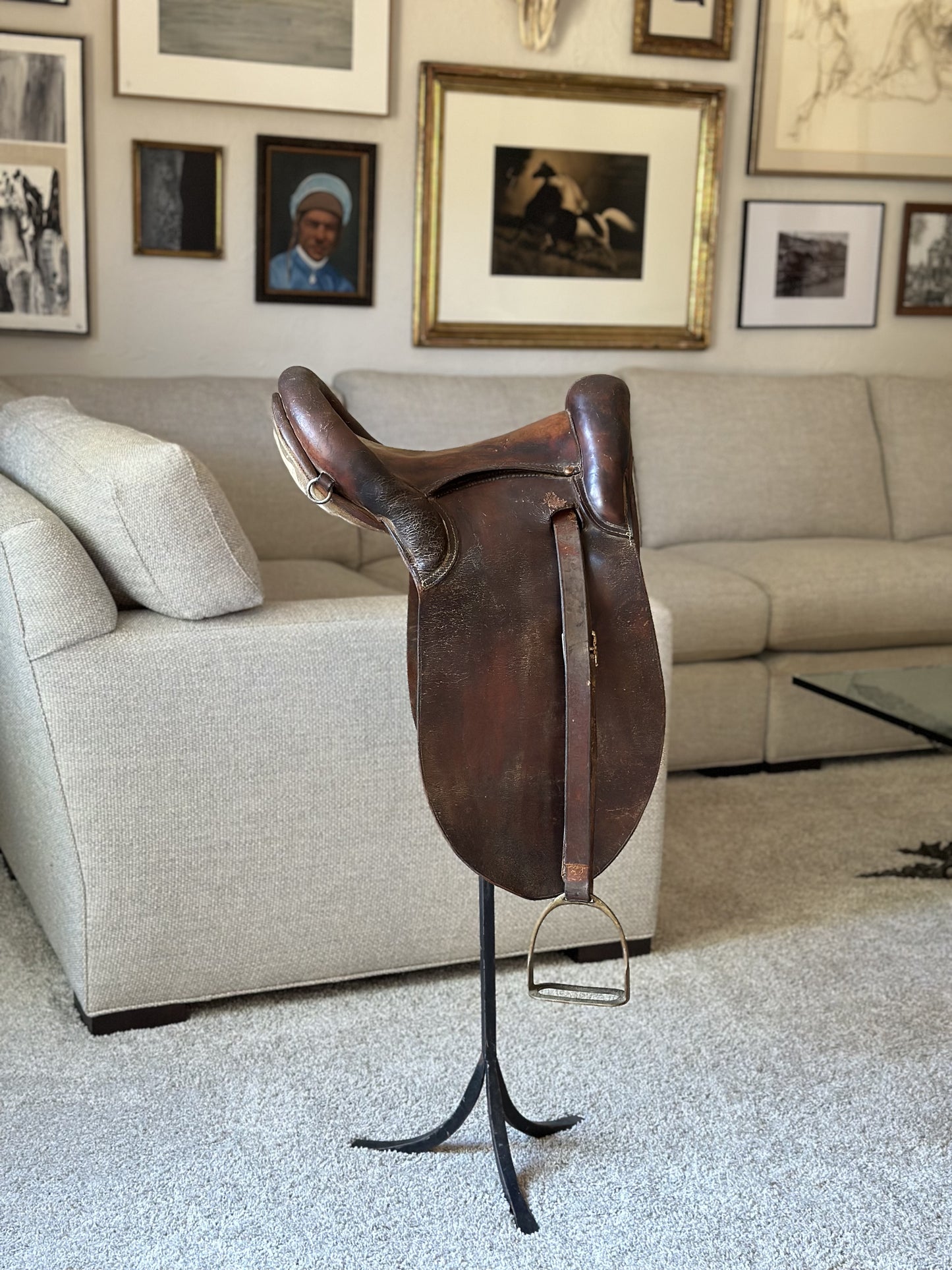 Antique Horse Saddle, 1890s Kentucky Rollback Plantation Style