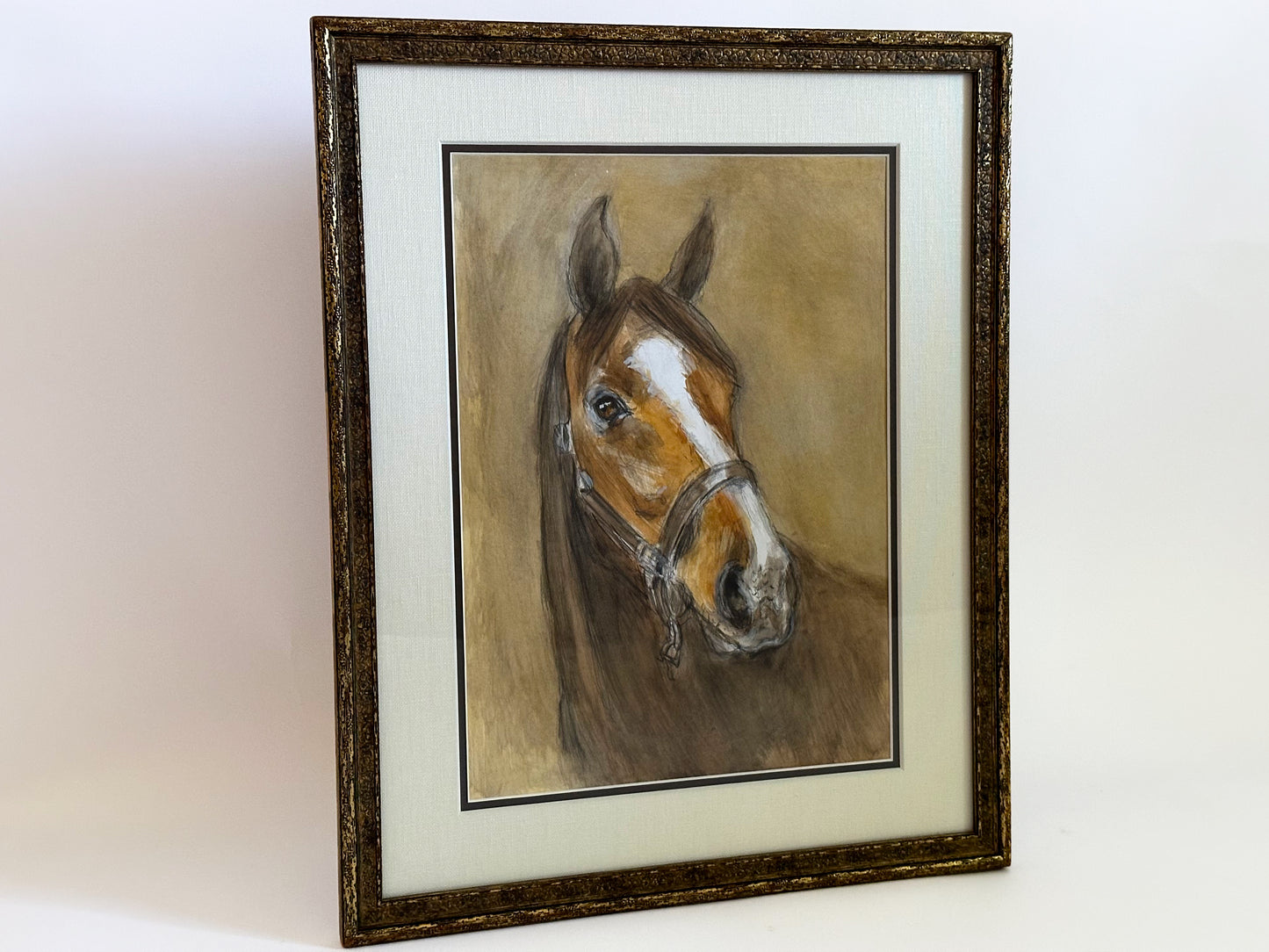 Modern Horse Art, Original 20th Century Contemporary Beige Artwork