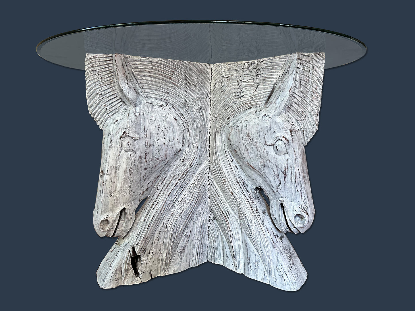 Horse Table Carved Equestrian Bistro Dining Table