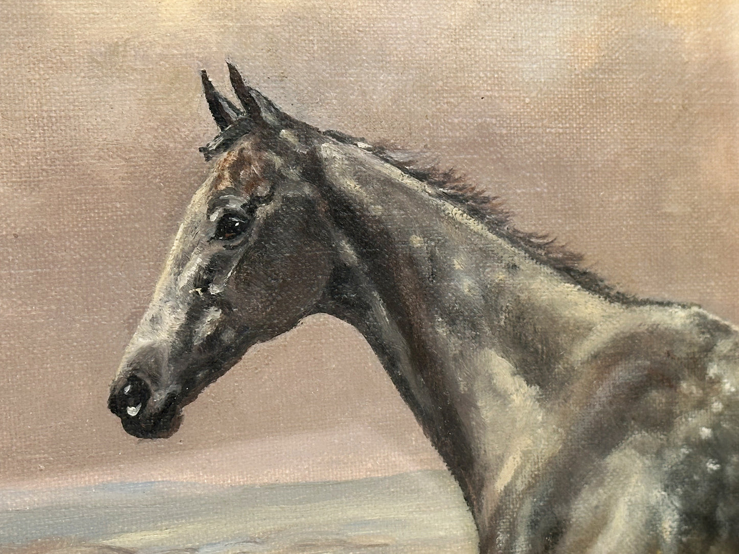 Antique Horse Painting, Original Artwork by Gilbert Acheson Cattley