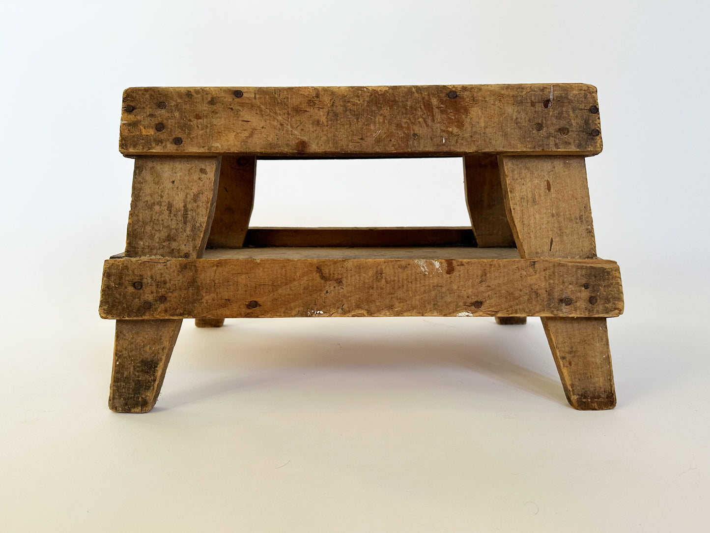 Antique Primitive Distressed Wood Milking Stool