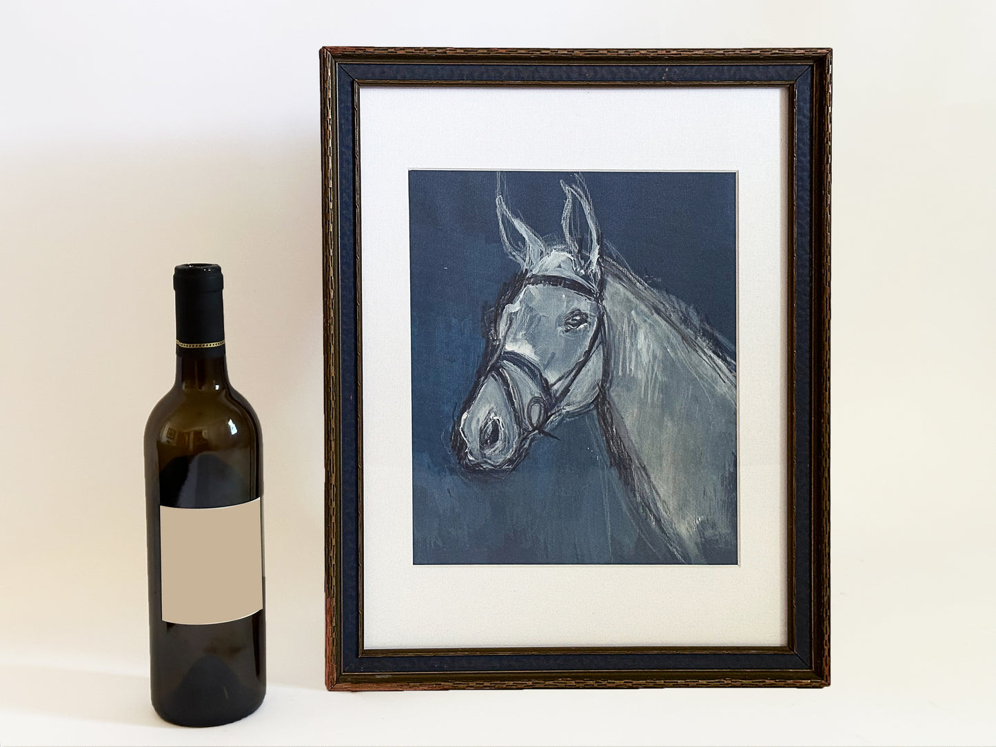 Modern Horse Art, Original 20th Century Equestrian Portrait Artwork