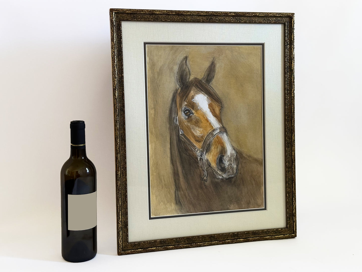 Modern Horse Art, Original 20th Century Contemporary Beige Artwork