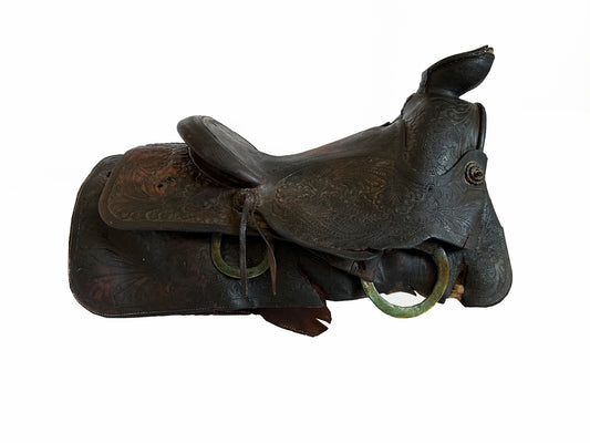 Vintage Horse Saddle Leather, Primitive Home Western Decor