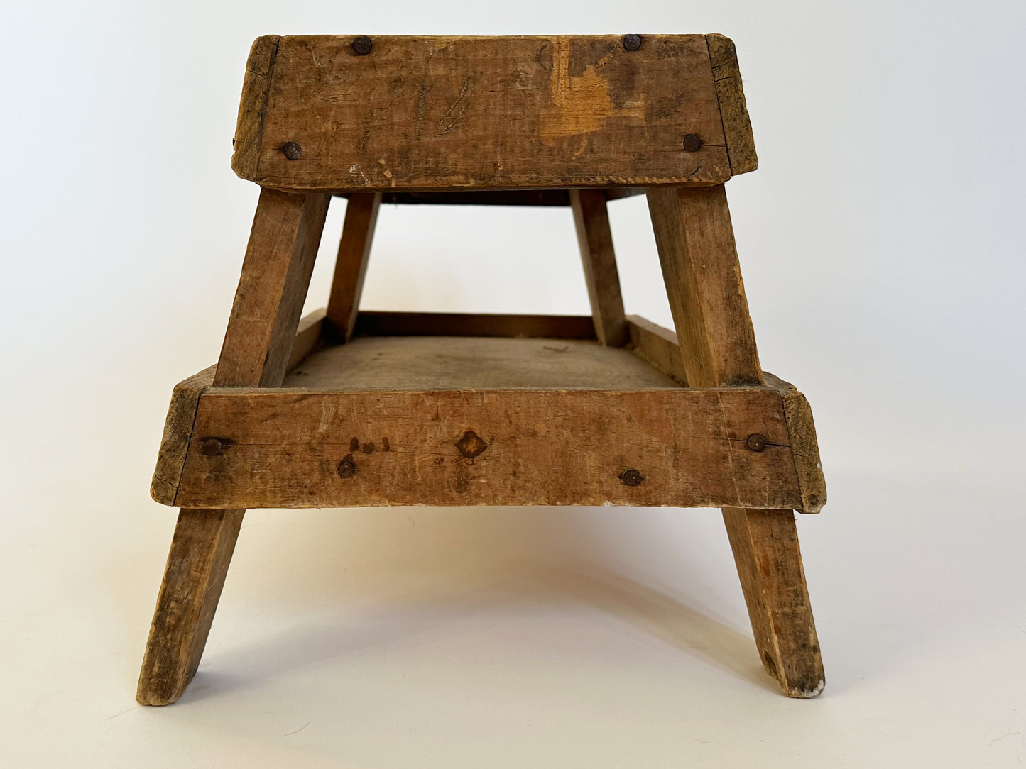 Antique Primitive Distressed Wood Milking Stool