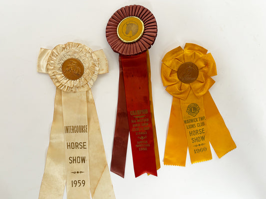 1960s Vintage Horse Show Ribbons Equestrian Decor