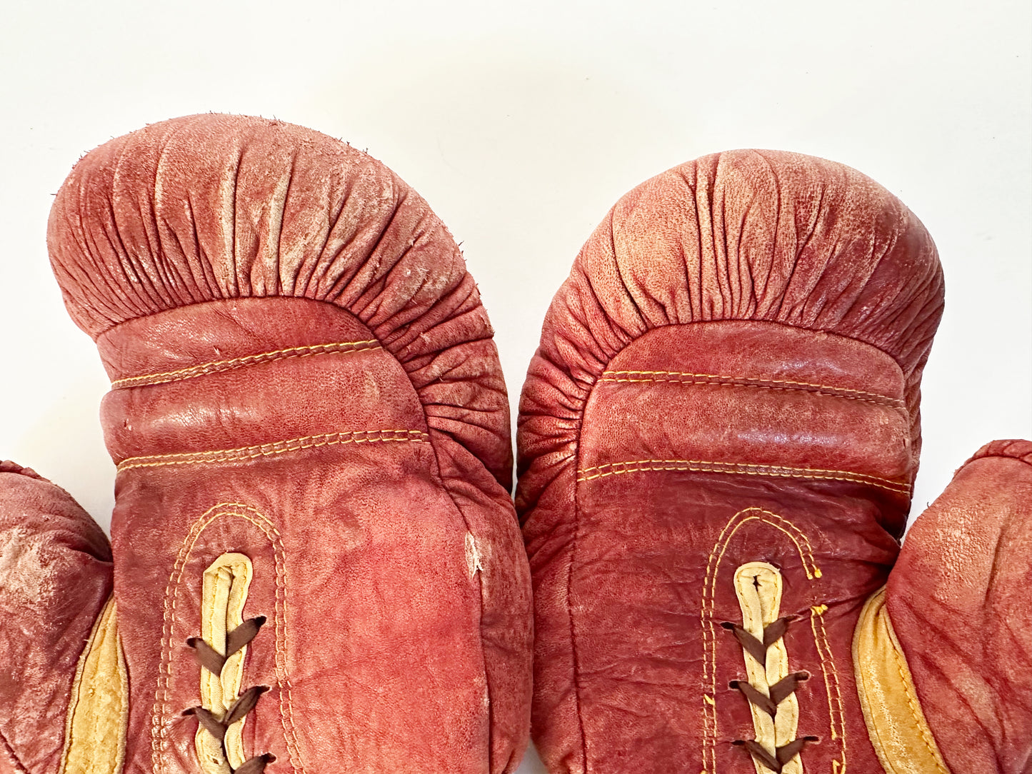 1940's Vintage Boxing Gloves, Leather Antique Boxing Gloves