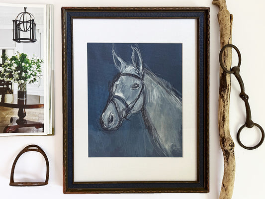 Modern Horse Art, Original 20th Century Equestrian Portrait Artwork