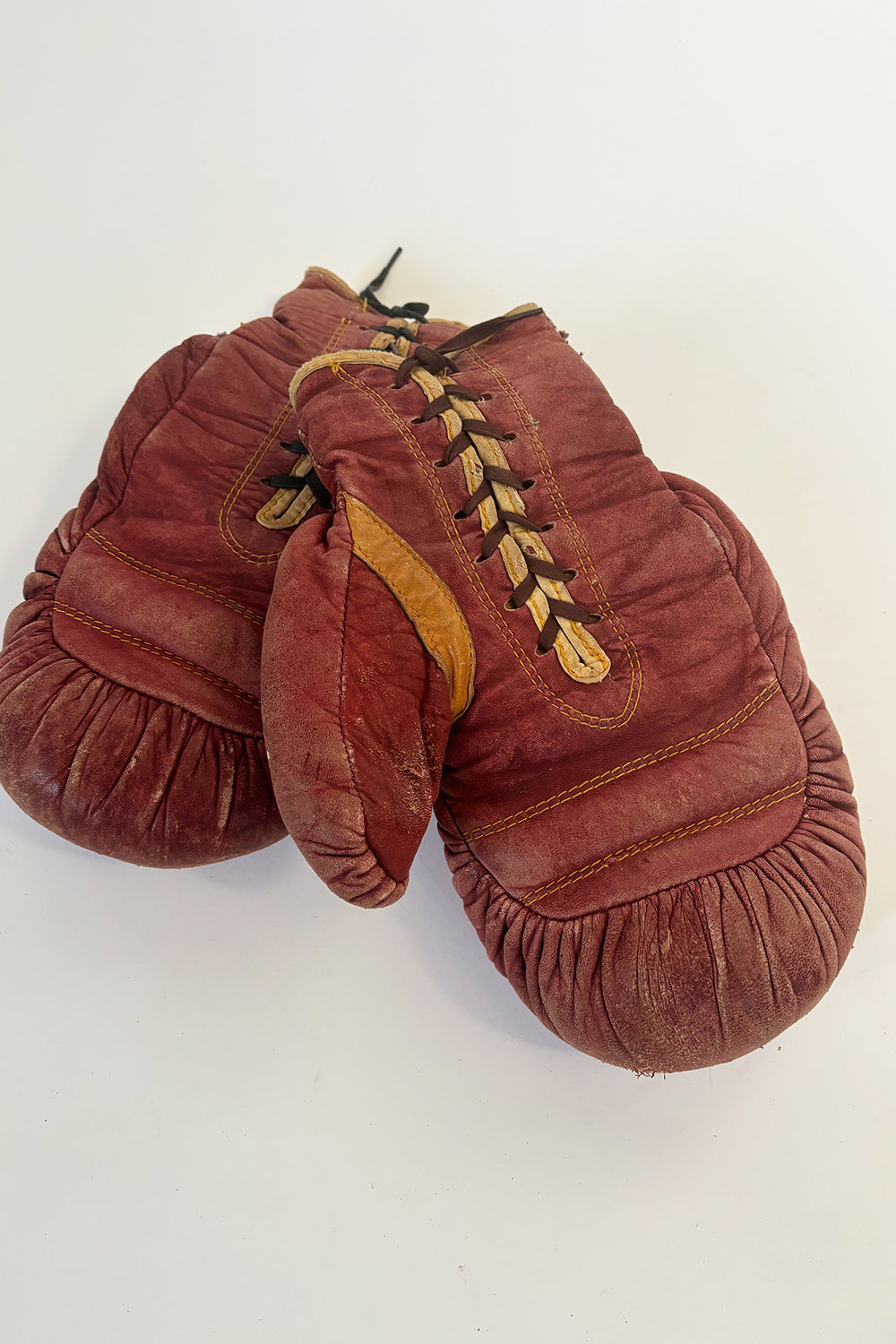 1940's Vintage Boxing Gloves, Leather Antique Boxing Gloves