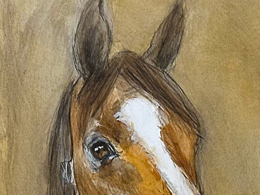 Modern Horse Art, Original 20th Century Contemporary Beige Artwork