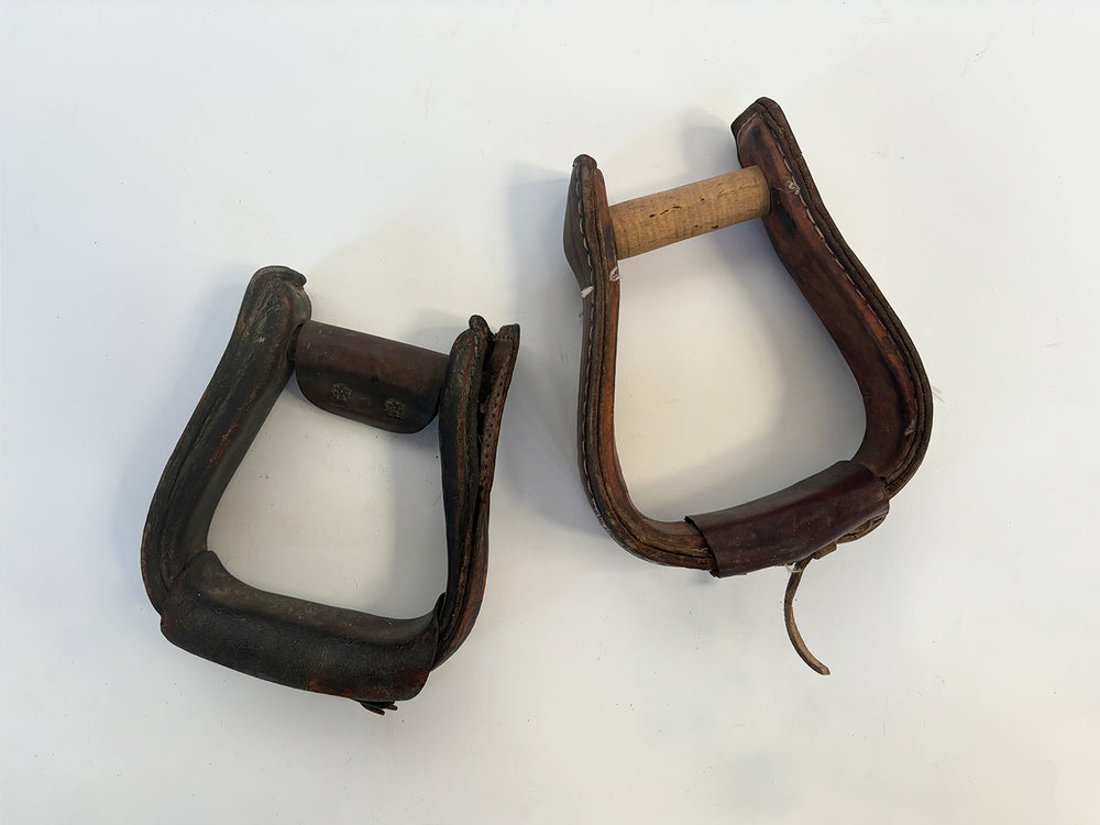 1940s Antique Western Horse Saddle Stirrups