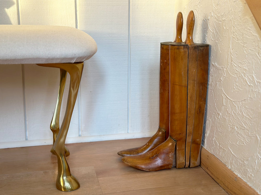 Antique Equestrian Riding Boots, Wood Boot Trees