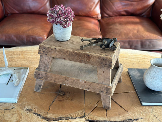 Antique Primitive Distressed Wood Milking Stool