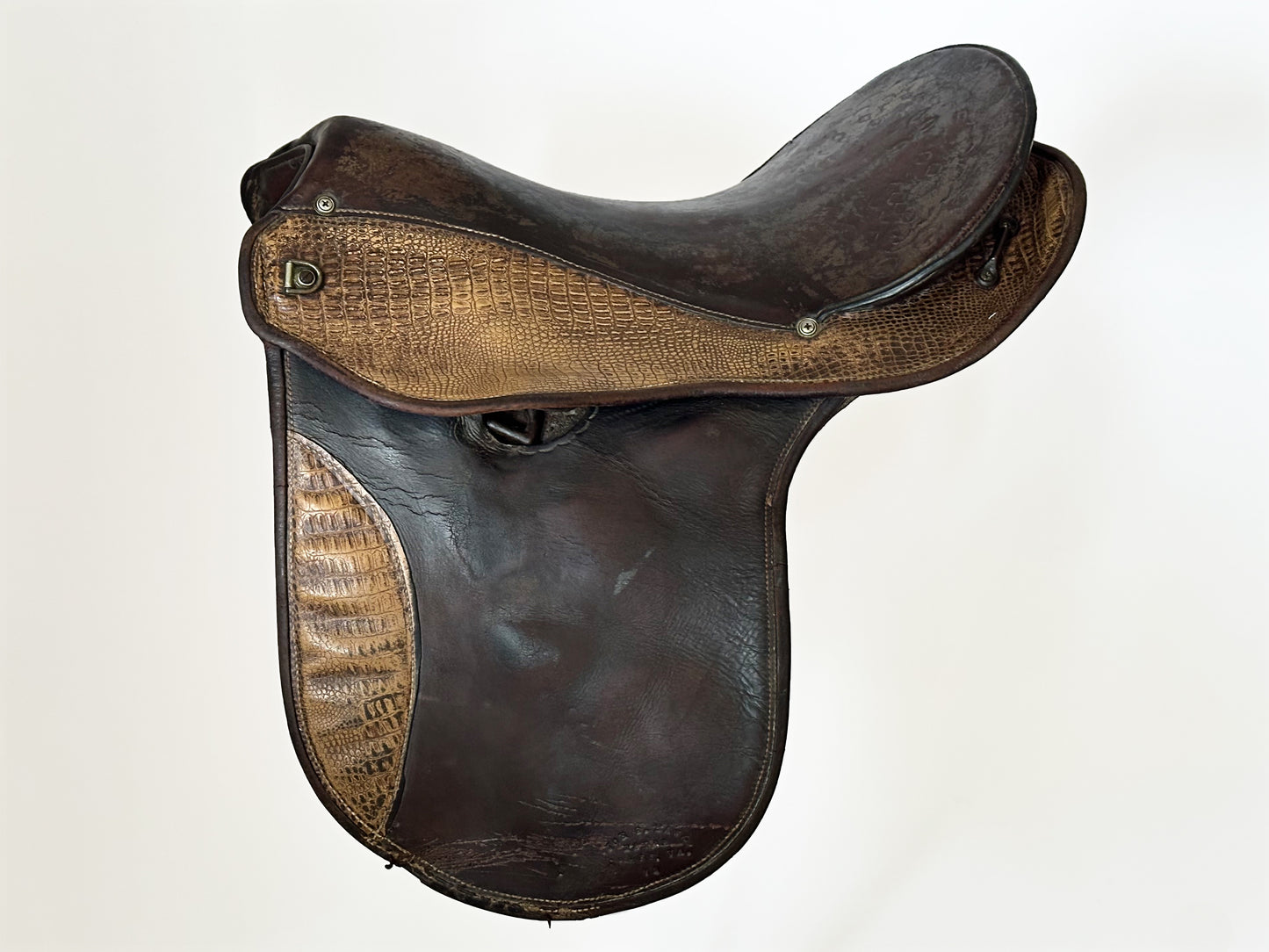 Antique Alligator Leather Horse Saddle, Joe S. Hawk Maker