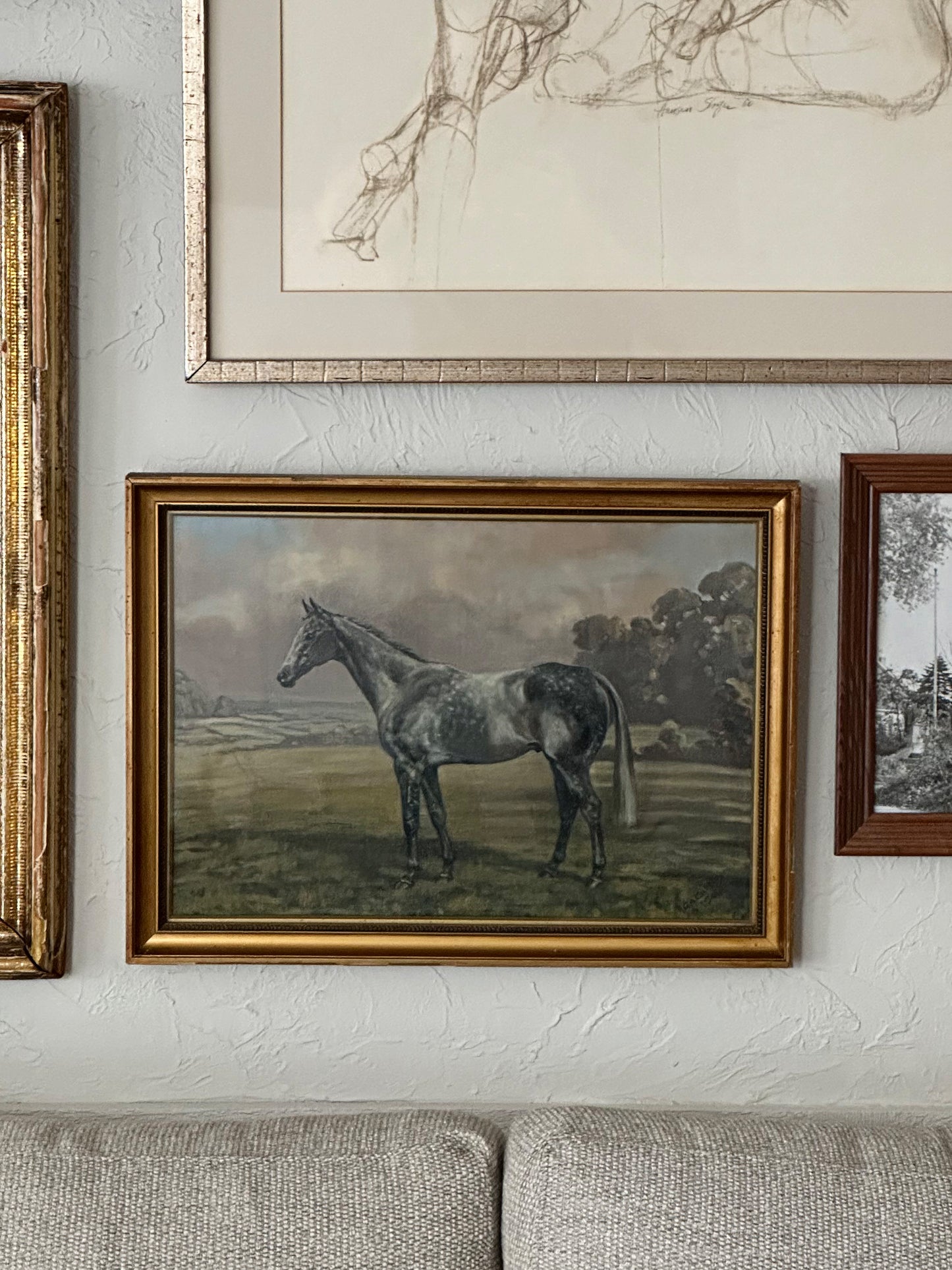 Antique Horse Painting, Original Artwork by Gilbert Acheson Cattley