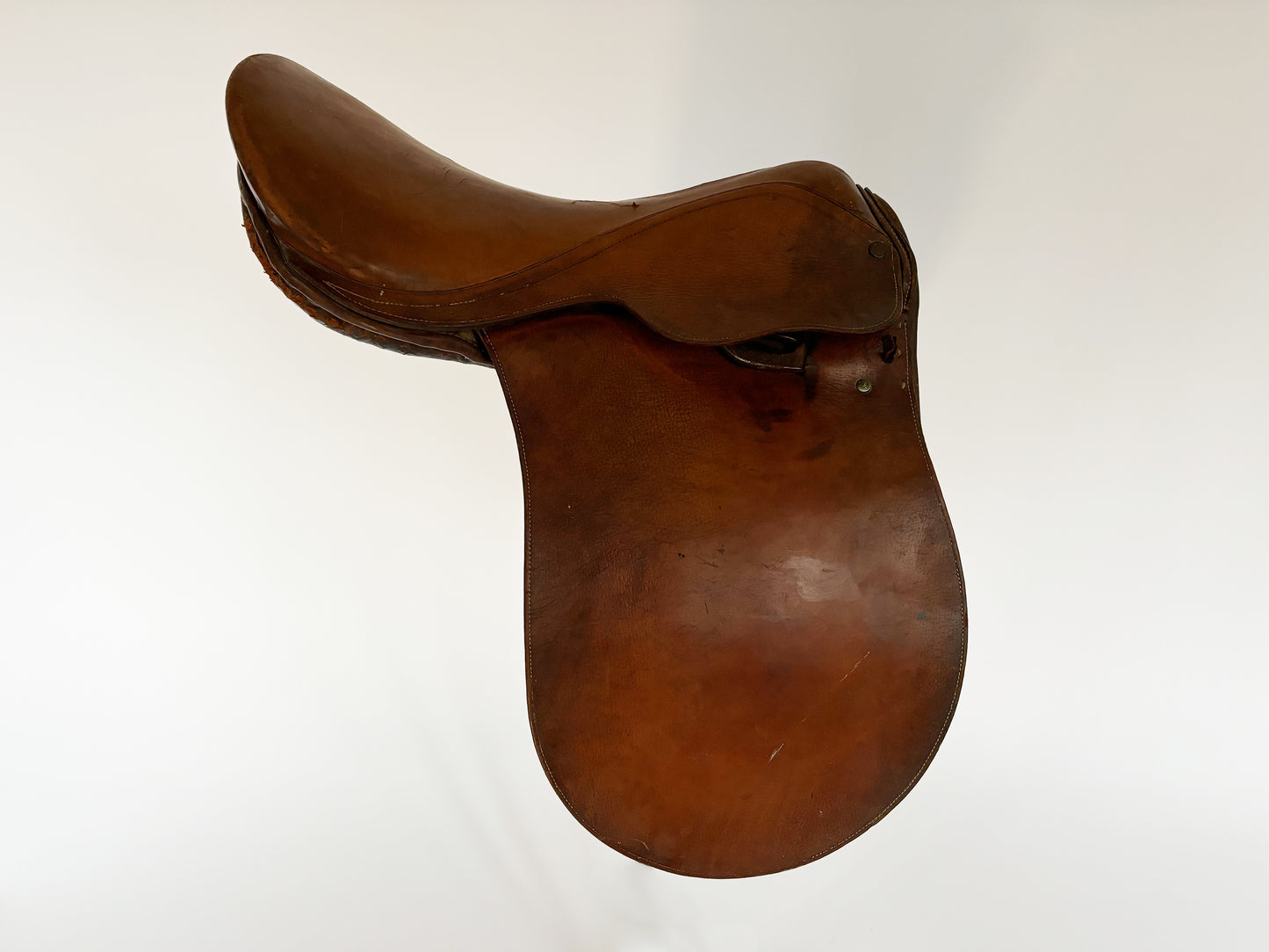 Antique Equestrian Argentinian Leather Polo Horse Saddle