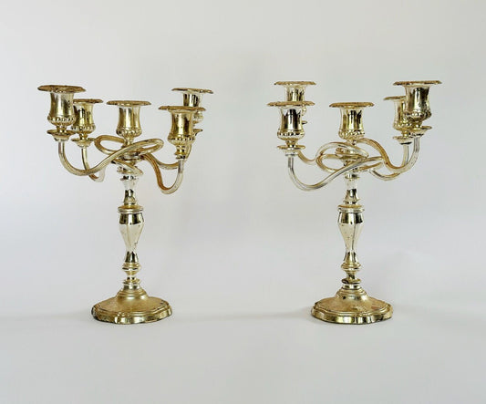 Candelabra Candlestick Holders Pair Gothic Revival Gothic Decor Gorgeous Vintage Victorian Silver Plated Candle Holder Made in England
