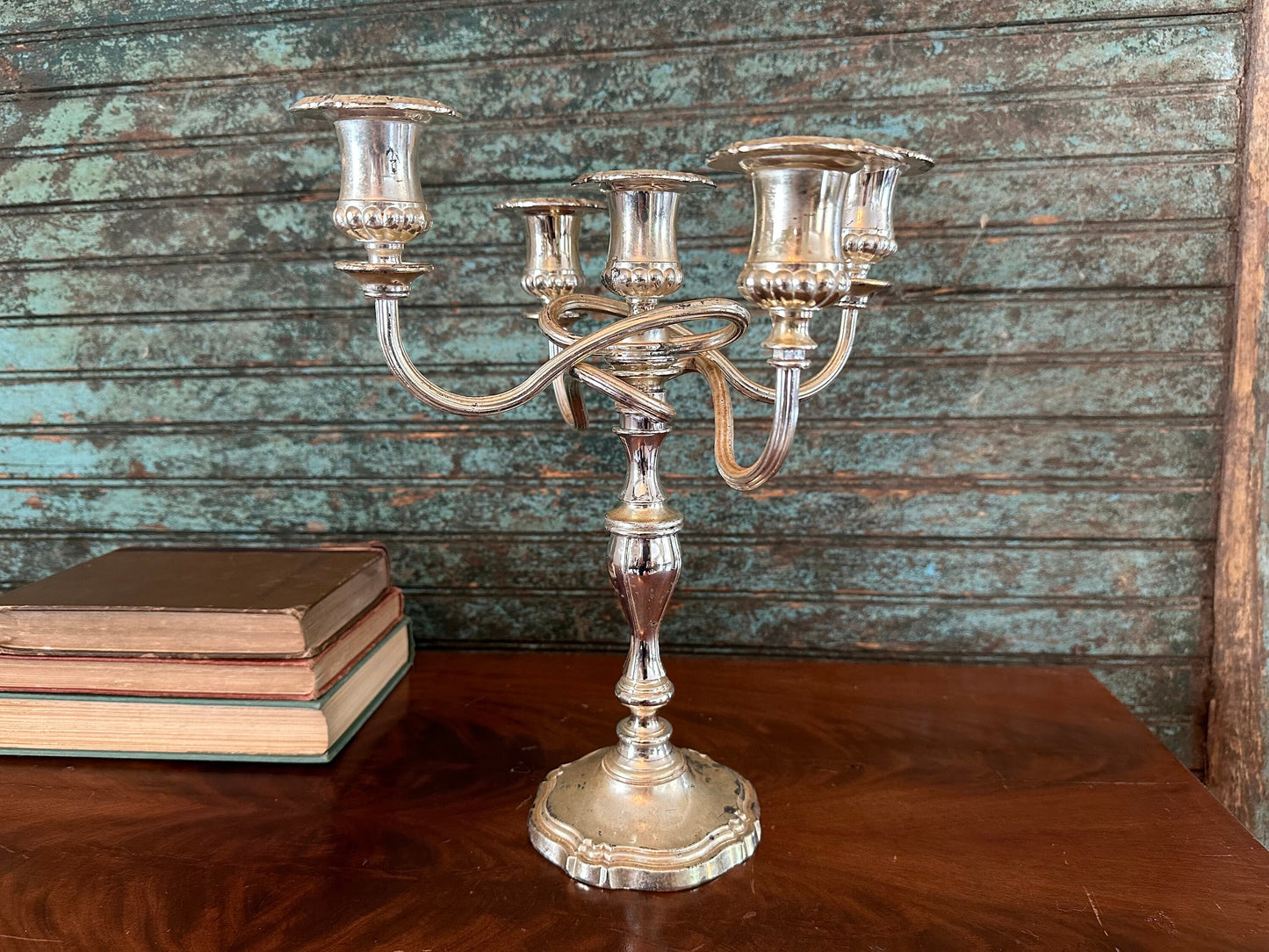 Candelabra Candlestick Holders Pair Gothic Revival Gothic Decor Gorgeous Vintage Victorian Silver Plated Candle Holder Made in England