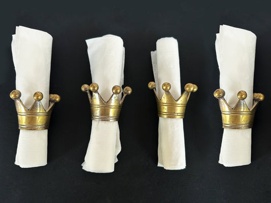 Vintage Napkin Holder Vintage Brass Rings Ring Royal Dining Room Dining Table Décor Gold Tissue Holder Brass Napkin Holder