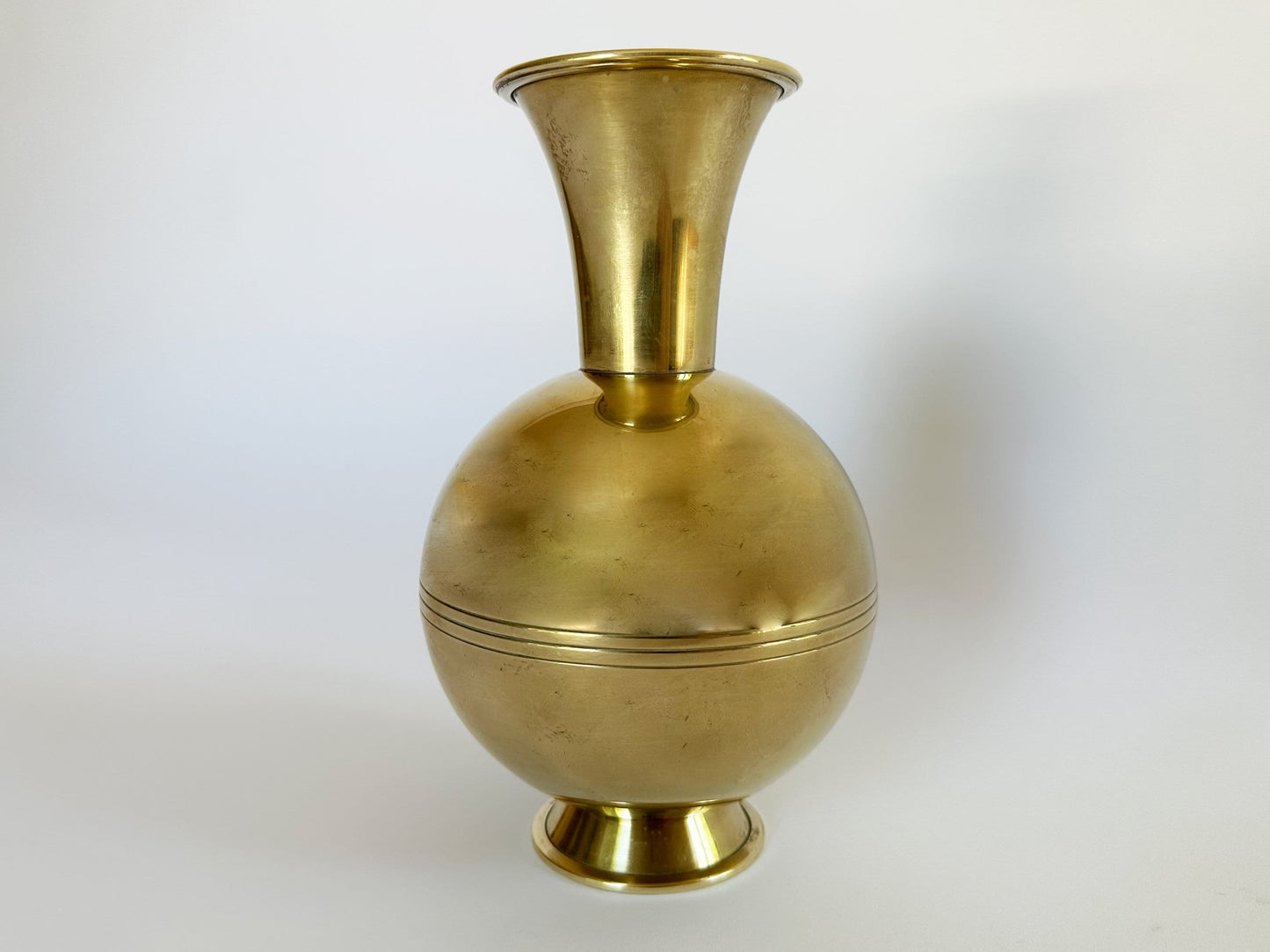 Swedish Vase Décor For Flowers Scandinavian Modern MCM Vintage Brass Design By Ibe Konst Made In Sweden