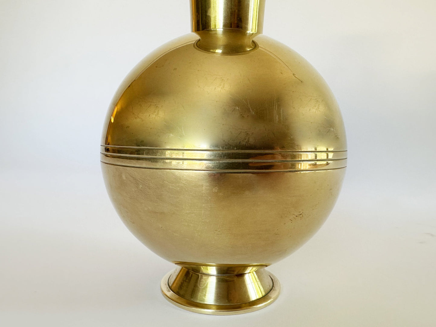 Swedish Vase Décor For Flowers Scandinavian Modern MCM Vintage Brass Design By Ibe Konst Made In Sweden