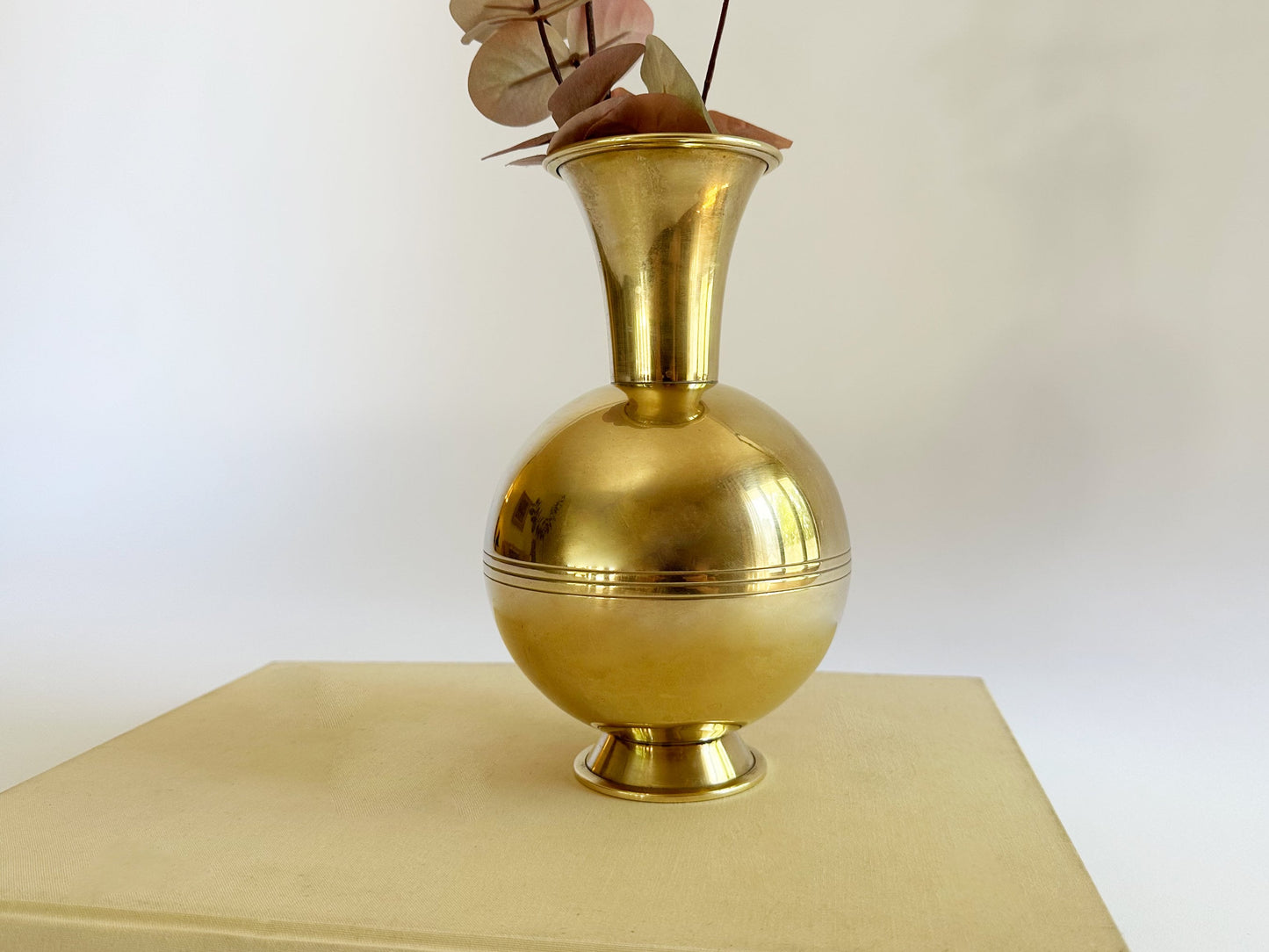 Swedish Vase Décor For Flowers Scandinavian Modern MCM Vintage Brass Design By Ibe Konst Made In Sweden