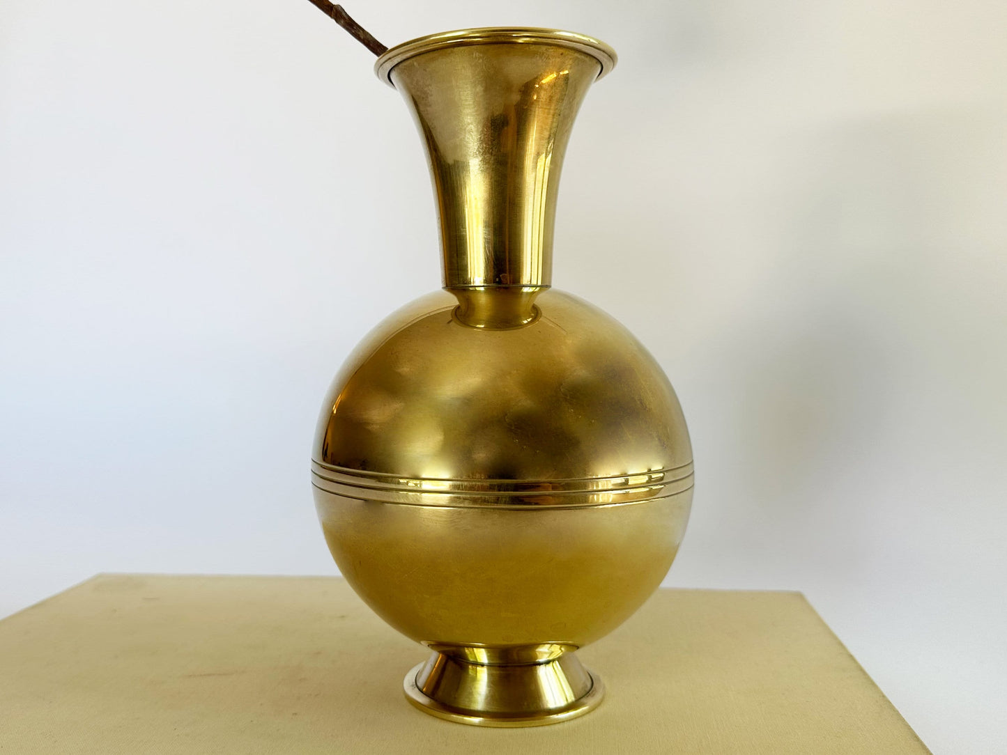 Swedish Vase Décor For Flowers Scandinavian Modern MCM Vintage Brass Design By Ibe Konst Made In Sweden