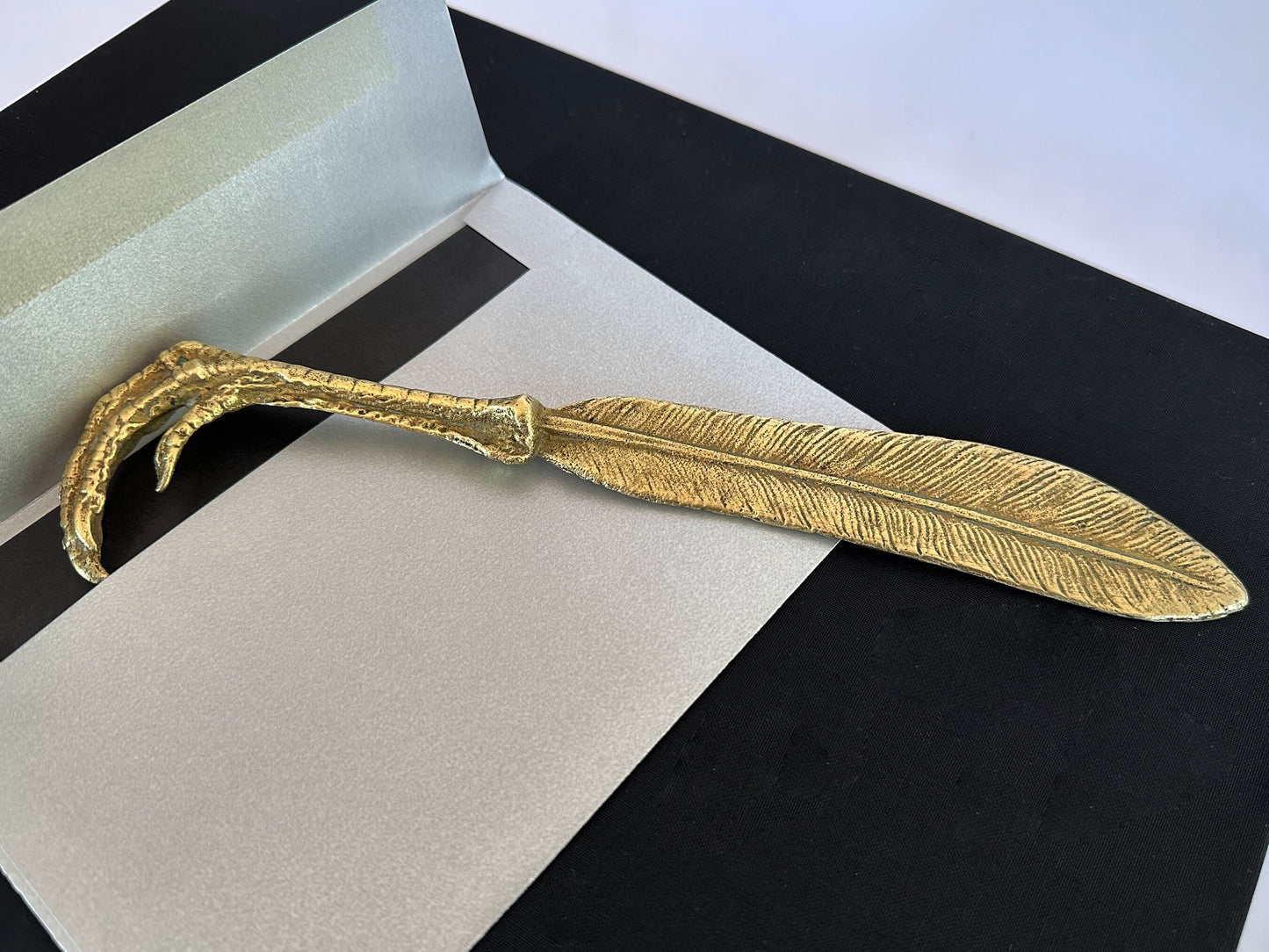 Vintage Letter Opener Brass Talon And Feather Desk Accessory Vintage Gifts Home Office Decor Home Office Gifts Gold Ornate Stationary Gift