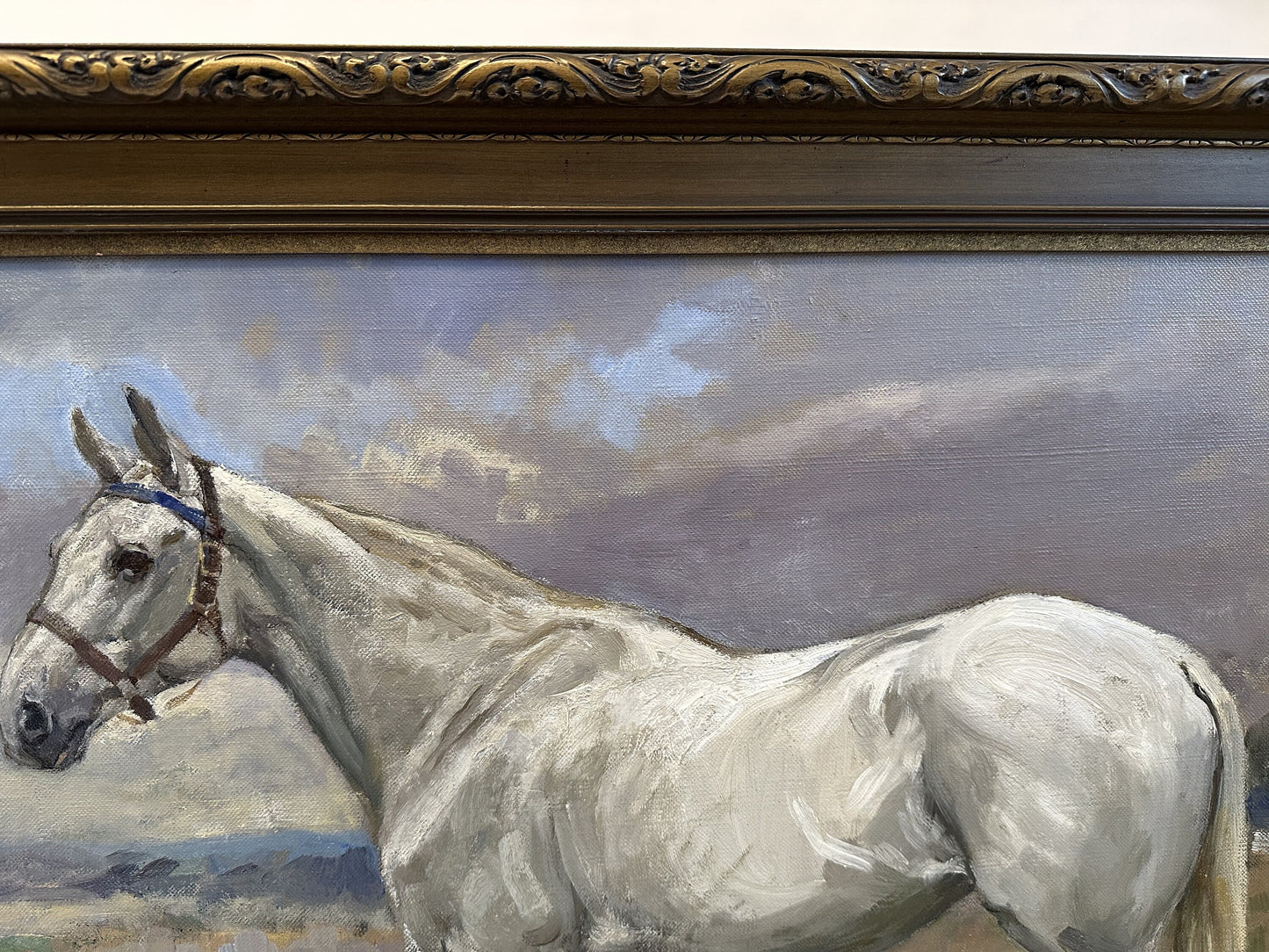 Antique Horse Painting 1924 Original Oil Painting Horse Portrait Equestrian Décor Victorian Décor Original Horse Artwork Lucy Lockwood