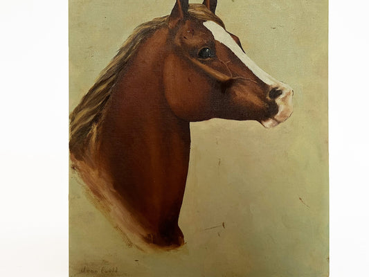 Vintage Horse Painting Original Oil Painting Horse Portrait Painting Equestrian Décor Horse Artwork Equine Art Vintage Animal Portrait