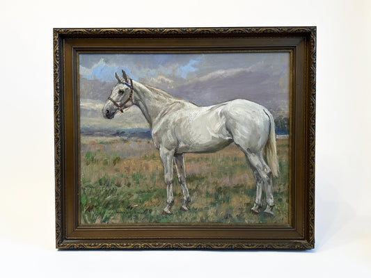 Antique Horse Painting 1924 Original Oil Painting Horse Portrait Equestrian Décor Victorian Décor Original Horse Artwork Lucy Lockwood